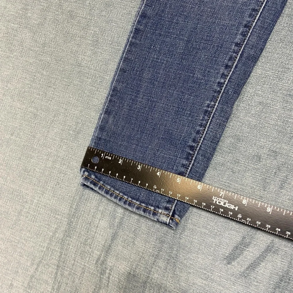 Levi's 711 Jeans Mens 31 Blue Denim Medium Wash Distressed Mid Rise Straight Leg